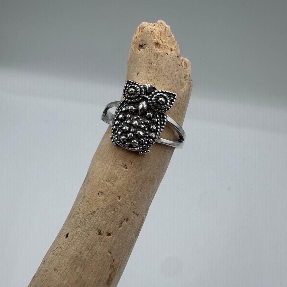 Owl Sterling Silver Ring
